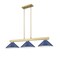 Z-Lite Cobalt Billiard, 3-Light, 14.25 In.W x 49.75 In.L x 10 In.H, Modern Gold/Navy Blue 152MGLD-MNB - alternate 4